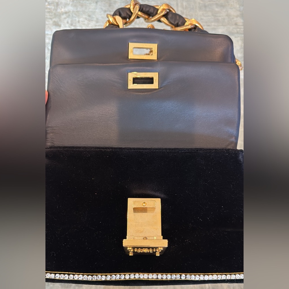 Balmain Black and Gold Clutch with Chain Details - Picture 9 of 9